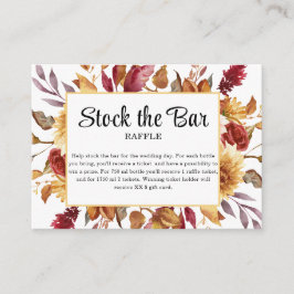 Tarjeta De Recepción El stock de flores otoñales el bar Bridal Shower