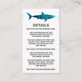 Tarjeta De Recepción El Tiburón Infestó Cualquier Fiesta de Cumpleaños 