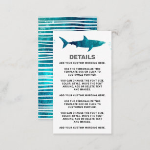 Tarjeta De Recepción El Tiburón Infestó Cualquier Fiesta de Cumpleaños 