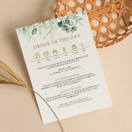 Tarjeta De Recepción El verde Eucalyptus Green Gold Detalles Cronología