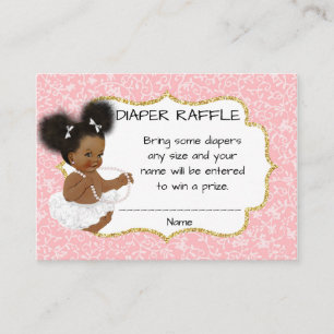 Tarjeta De Recepción El viejo Baby Shower afroamericano Diaper Raffle