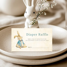Tarjeta De Recepción El viejo Baby Shower Peter The Rabbit Diaper Raffl