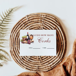 Tarjeta De Recepción El vino de la tabla de embutidos adivina cuántos j