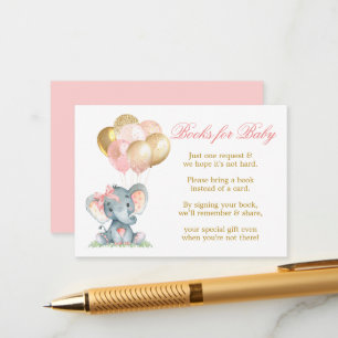 Tarjeta De Recepción Elefante acuático dobla globos para bebé