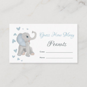 Tarjeta De Recepción Elefante Azul adivina cuántos maníes Baby Shower