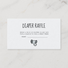 Tarjeta De Recepción Elefante azul lindo Bebé ducha de pañales rifa