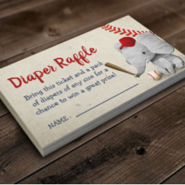 Tarjeta De Recepción Elefante Baby Shower Diaper Raffle