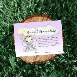 Tarjeta De Recepción Elefante Balón de aire caliente madre Belly tamaño