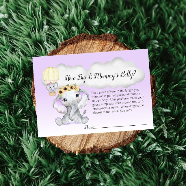 Tarjeta De Recepción Elefante Balón de aire caliente madre Belly tamaño (Subido por el creador)