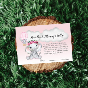 Tarjeta De Recepción Elefante Balón de aire caliente tamaño bebé Belly 