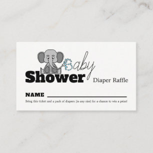 Tarjeta De Recepción Elefante bebé dulce, pañal Baby Shower Raffle