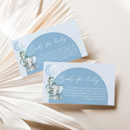 Tarjeta De Recepción Elefante con globos Baby Shower Books Para El Bebé