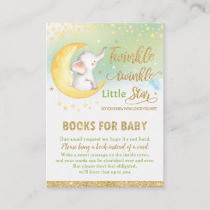 Tarjeta De Recepción Elefante de estrella pequeña Twinkle trae un libro