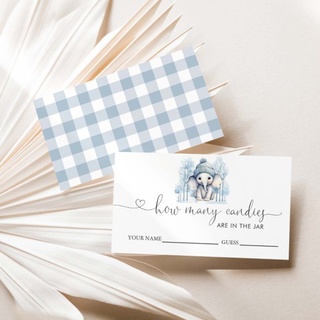 Tarjeta De Recepción Elefante de Invierno Baby Shower adivina cuántos c (Subido por el creador)