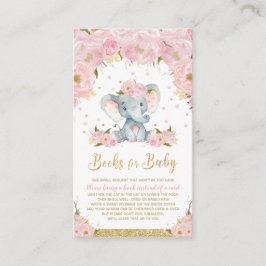 Tarjeta De Recepción Elefante Floral Baby Shower Trae un Libro