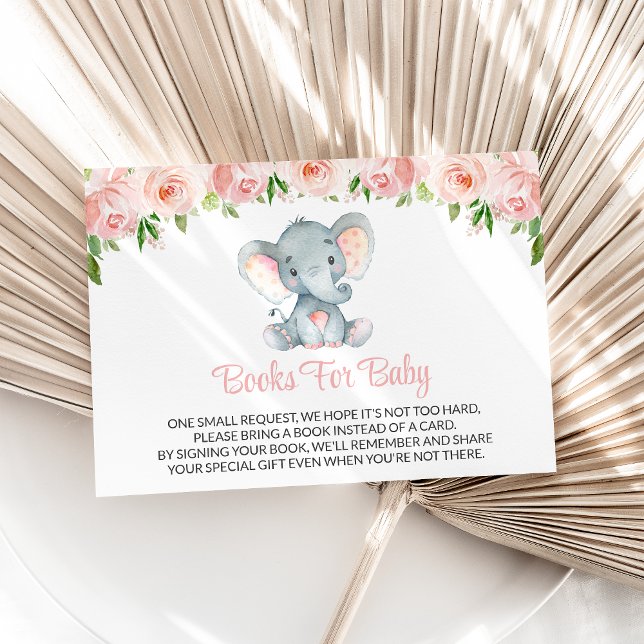 Tarjeta De Recepción Elefante, Flores De Agua Rosa, Libros Para Bebé (Subido por el creador)