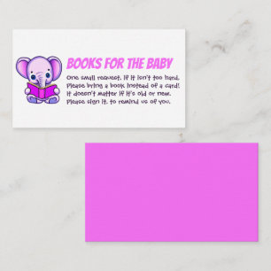 Tarjeta De Recepción Elefante leyendo libros para la fiesta de la bebé