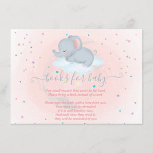 Tarjeta De Recepción Elefante lindo, Nube, Cumpleaños de Estrellas Baño