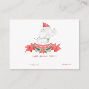 Tarjeta De Recepción Elefante navidad   Juego de adivinación de Baby Sh