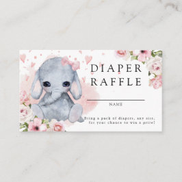 Tarjeta De Recepción Elefante rosa Baby Shower Diaper Raffle