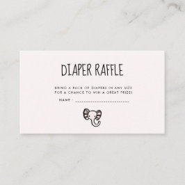 Tarjeta De Recepción elefante rosa lindo Lluvia de pañales para la duch