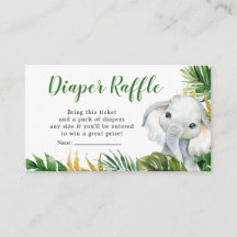 Elefante tropical Baby Shower Diaper Raffle