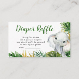 Tarjeta De Recepción Elefante tropical Baby Shower Diaper Raffle