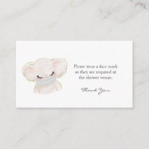 Tarjeta De Recepción Elefante usa Baby Shower una solicitud de máscara