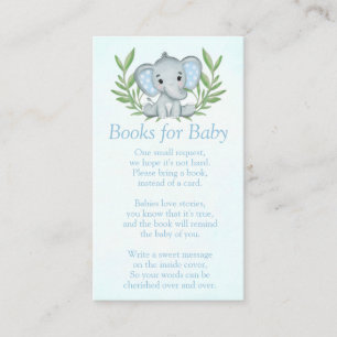 Tarjeta De Recepción Elefante verde: Libros de Baby Shower para bebé