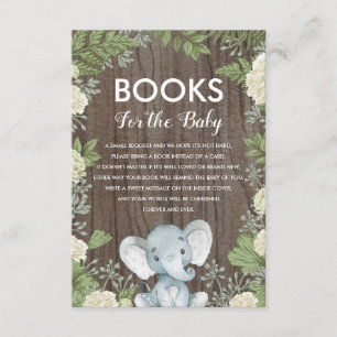 Tarjeta De Recepción Elefante verde / Libros rústicos para el bebé