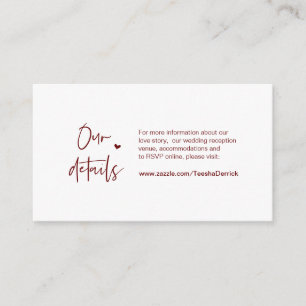 Tarjeta De Recepción Elegancia casual, detalles mínimos y Bodas de Borg