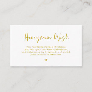 Tarjeta De Recepción Elegancia casual, fuente de oro, deseo de luna de