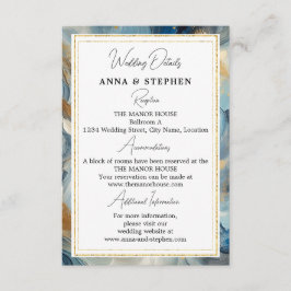 Tarjeta De Recepción Elegancia contemporánea: detalles del oro blanco a