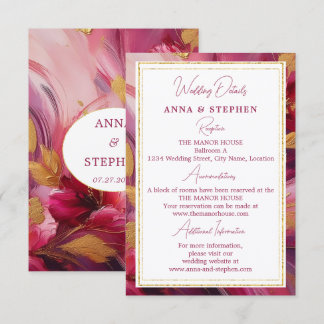 Tarjeta De Recepción Elegancia contemporánea: Oro rosa de Fuchsia