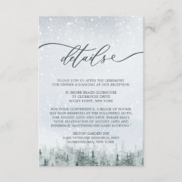 Tarjeta De Recepción Elegancia de boda moderna de invierno en el bosque