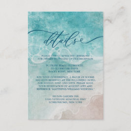 Tarjeta De Recepción Elegancia de playa azul de verano