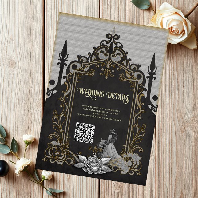 Tarjeta De Recepción Elegancia en plata y negro. (Subido por el creador)