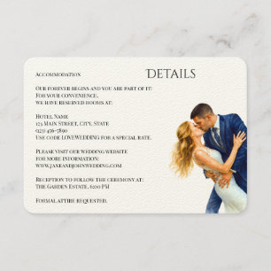 Tarjeta De Recepción Elegancia eterna Boda Golden Romance Pareja