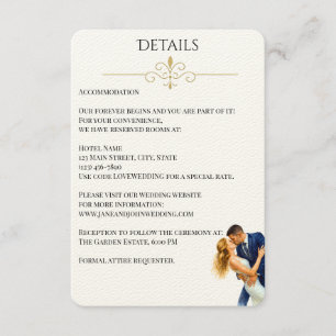 Tarjeta De Recepción Elegancia eterna Boda Golden Romance Pareja