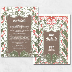 Tarjeta De Recepción Elegancia floral modernista 2 detalles Bodas
