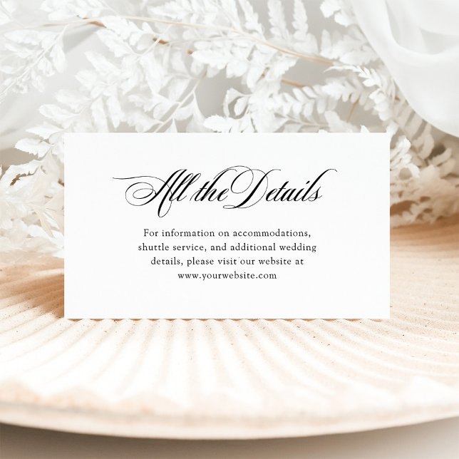 Tarjeta De Recepción Elegancia italiana en blanco y negro | Detalles de (Subido por el creador)