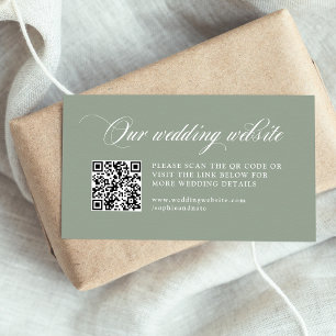 Tarjeta De Recepción Elegancia italiana sabia   Código QR del sitio web