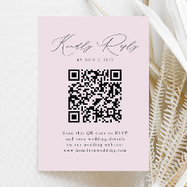 Tarjeta De Recepción Elegancia Moderna Código QR RSVP Lavanda