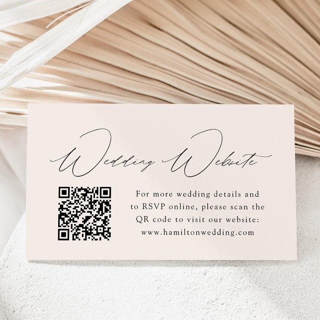 Tarjeta De Recepción Elegancia moderna Cream Boda sitio web QR Código (Subido por el creador)