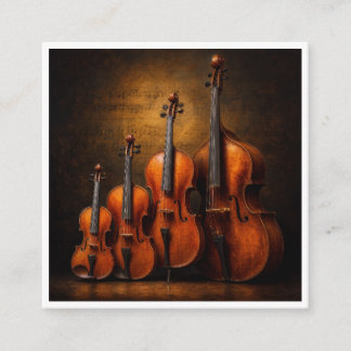 Tarjeta De Recepción Elegancia Orquestal: La Familia del Violín en el E