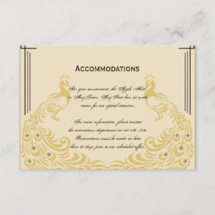 Tarjeta De Recepción Elegancia pavo real con Boda Art Deco