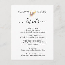 Tarjeta De Recepción Elegancia simple, detalles Bodas