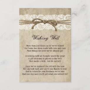 Tarjeta De Recepción Elegancia vintage Twine on Lace Wire Well Card