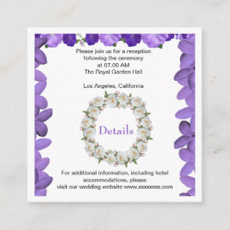 Tarjeta De Recepción Elegant Arch Floral Wedding Details Card | Acrylic