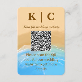 Tarjeta De Recepción Elegant Beach theme Wedding Enclosure Card